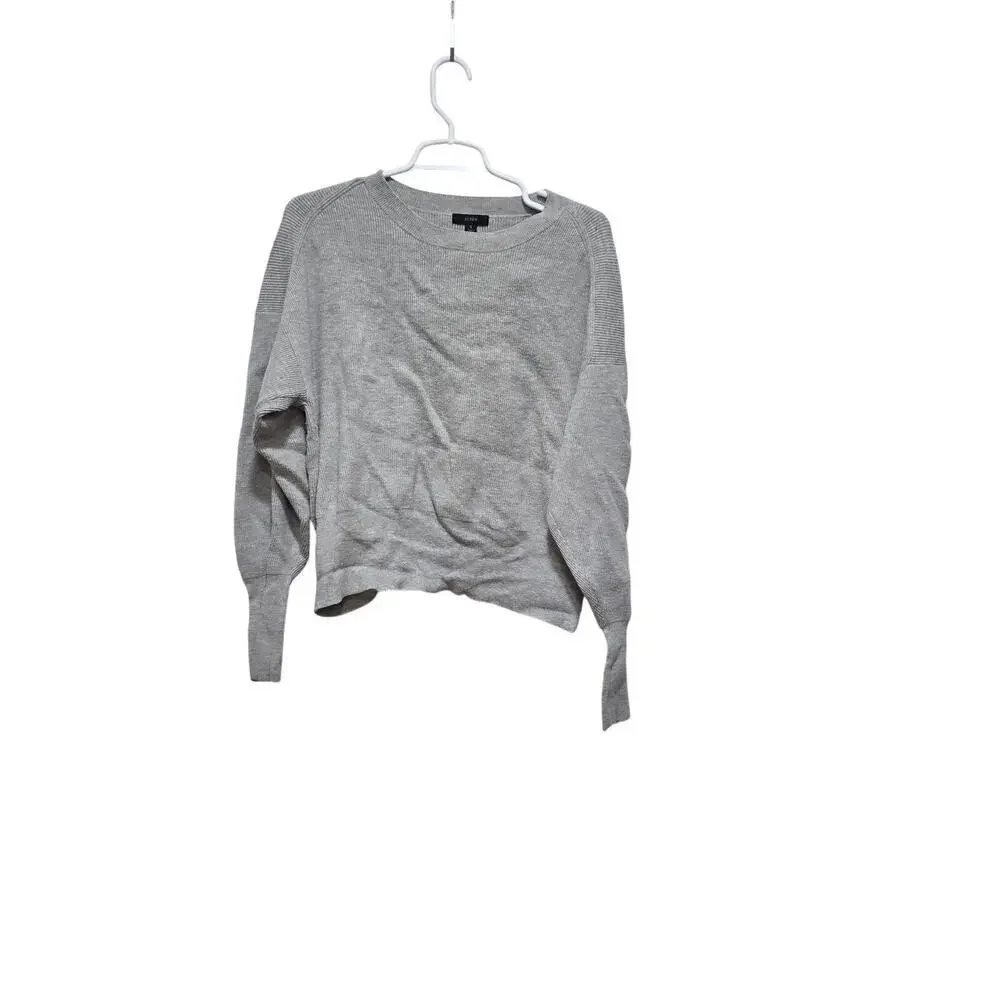 J.Crew Gray Balloon Sleeve Sweater Wool Cashmere Blend Small